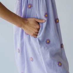 Piper & Scoot Dresses The Sigmond Daisy Embroidered Dress In Lavender