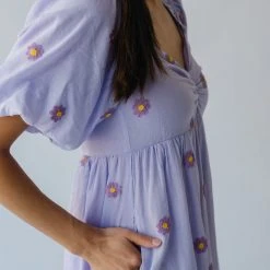 Piper & Scoot Dresses The Sigmond Daisy Embroidered Dress In Lavender