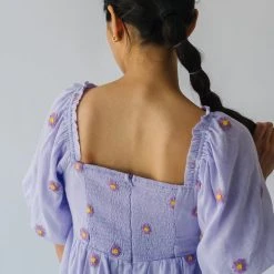 Piper & Scoot Dresses The Sigmond Daisy Embroidered Dress In Lavender