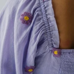Piper & Scoot Dresses The Sigmond Daisy Embroidered Dress In Lavender