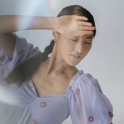 Piper & Scoot Dresses The Sigmond Daisy Embroidered Dress In Lavender