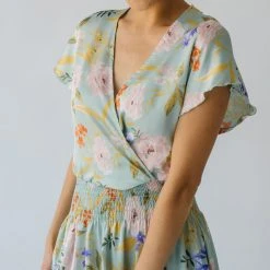 Piper & Scoot The Markell Smocked Dress In Mint