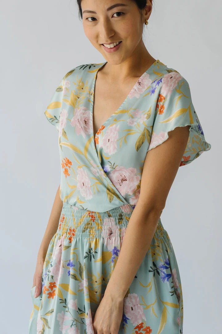 Piper & Scoot The Markell Smocked Dress In Mint