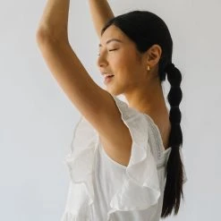 Piper & Scoot The Snyder Ruffle Detail Midi Dress In White