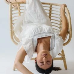 Piper & Scoot The Snyder Ruffle Detail Midi Dress In White