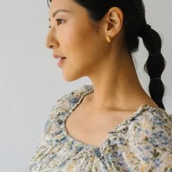 Piper & Scoot The Linder Floral Midi Dress In Blue + Yellow