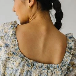 Piper & Scoot The Linder Floral Midi Dress In Blue + Yellow