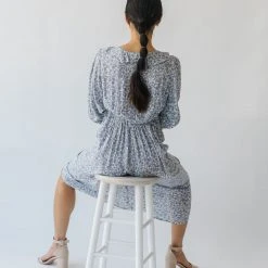 Piper & Scoot The Marilda Ruffle Midi Dress In Denim Dresses