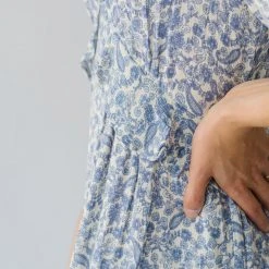 Piper & Scoot The Marilda Ruffle Midi Dress In Denim Dresses