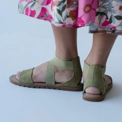 Piper & Scoot SOREL: Ella II Sandal In Olive Shade + Chalk