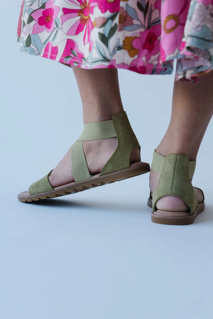 Piper & Scoot SOREL: Ella II Sandal In Olive Shade + Chalk