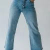 Piper & Scoot Bottoms + Jumpsuits The Derek High Rise Wide Leg Jeans In Light Denim