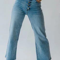 Piper & Scoot Bottoms + Jumpsuits The Derek High Rise Wide Leg Jeans In Light Denim