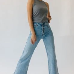 Piper & Scoot Bottoms + Jumpsuits The Derek High Rise Wide Leg Jeans In Light Denim