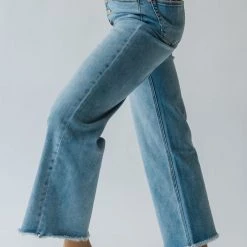 Piper & Scoot Bottoms + Jumpsuits The Derek High Rise Wide Leg Jeans In Light Denim