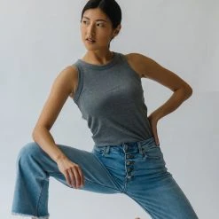 Piper & Scoot Bottoms + Jumpsuits The Derek High Rise Wide Leg Jeans In Light Denim