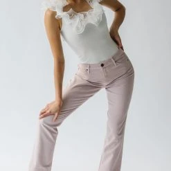 Piper & Scoot The Mcallister Straight Leg Jeans In Pale Mauve