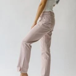 Piper & Scoot The Mcallister Straight Leg Jeans In Pale Mauve