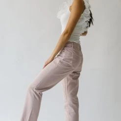 Piper & Scoot The Mcallister Straight Leg Jeans In Pale Mauve