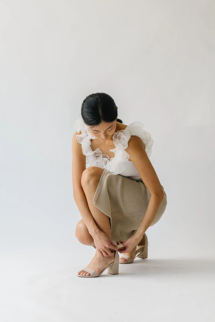 Piper & Scoot Bottoms + Jumpsuits The Rollins Ribbed Wrap Skirt In Tan