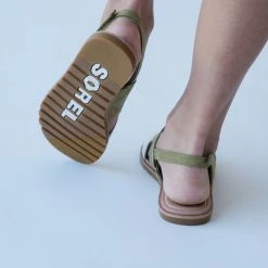 Piper & Scoot SOREL: Ella II Slingback Sandal In Olive Shade + Chalk