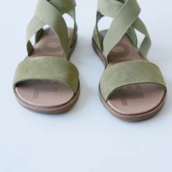 Piper & Scoot SOREL: Ella II Sandal In Olive Shade + Chalk