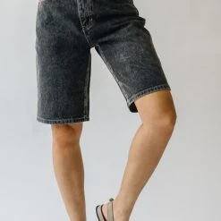 Piper & Scoot The Hanlon High Rise Bermuda Shorts In Acid Black