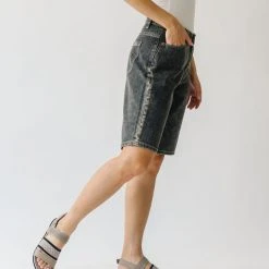 Piper & Scoot The Hanlon High Rise Bermuda Shorts In Acid Black