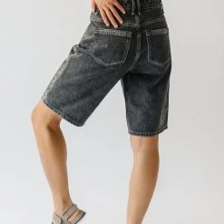 Piper & Scoot The Hanlon High Rise Bermuda Shorts In Acid Black