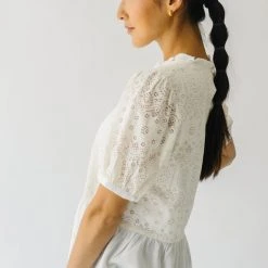 Piper & Scoot Tops The Aliza Lace Blouse In Ivory