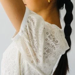 Piper & Scoot Tops The Aliza Lace Blouse In Ivory