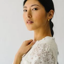 Piper & Scoot Tops The Aliza Lace Blouse In Ivory