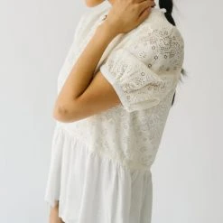 Piper & Scoot Tops The Aliza Lace Blouse In Ivory