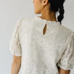 Piper & Scoot Tops The Aliza Lace Blouse In Ivory