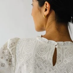 Piper & Scoot Tops The Aliza Lace Blouse In Ivory