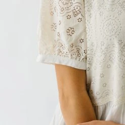 Piper & Scoot Tops The Aliza Lace Blouse In Ivory