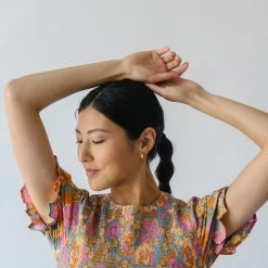 Piper & Scoot The Allred Puff Sleeve Midi Dress In Dusty Blue Dresses