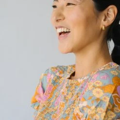 Piper & Scoot The Allred Puff Sleeve Midi Dress In Dusty Blue Dresses