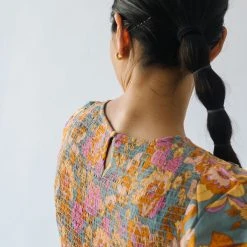 Piper & Scoot The Allred Puff Sleeve Midi Dress In Dusty Blue Dresses