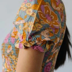 Piper & Scoot The Allred Puff Sleeve Midi Dress In Dusty Blue Dresses