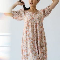 Piper & Scoot The Kepler Floral Midi Dress In Cream