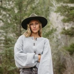 Piper & Scoot: The Glenda Double Button Cardigan In Heather Grey