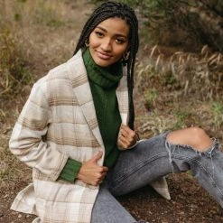 Piper & Scoot The Cornwall Turtleneck Sweater In Green Tops