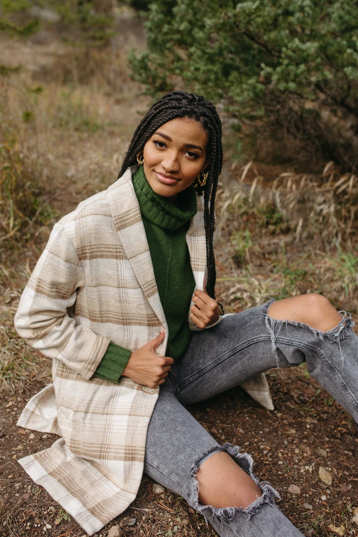 Piper & Scoot The Cornwall Turtleneck Sweater In Green Tops