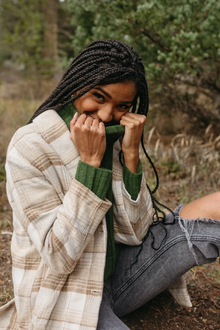 Piper & Scoot The Cornwall Turtleneck Sweater In Green Tops