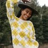 Piper & Scoot The Sorella Plaid Sweater In Yellow Tops