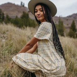 Dresses Piper & Scoot: The Beecher Plaid Dress In Cream