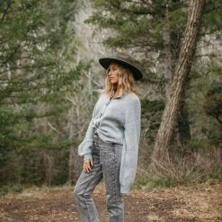 Piper & Scoot: The Glenda Double Button Cardigan In Heather Grey