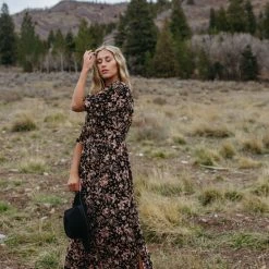Dresses Piper & Scoot: The Maine Floral Maxi Dress In Black