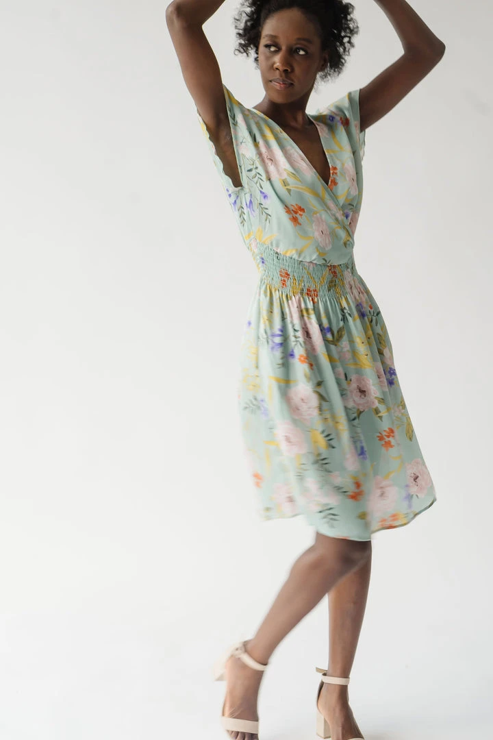 Piper & Scoot The Markell Smocked Dress In Mint